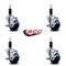 Service Caster 3'' Solid Poly Swivel 1-1/8'' Expanding Stem Caster Set with Brake, 4PK SCC-EX20S314-SPUS-TLB-118-4 - alternate 4